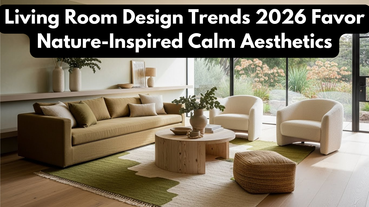 Living Room Design Trends 2026 Favor Nature-Inspired Calm Aesthetics